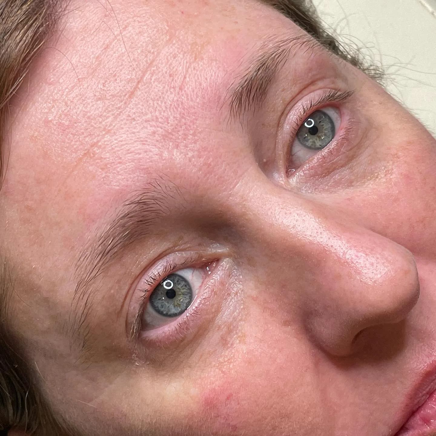 Micropigmentación de cejas sombreado — antes
